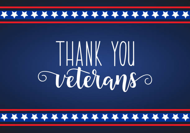 Thank You Veterans lettering. Veterans day holiday background. Greeting card. Thank you veterans. November 11th, United state of America, U.S.A veterans day design. veterans day logo stock illustrations
