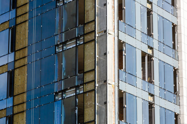 istock Building facade renovation, house reconstruction, repair. 1280053318