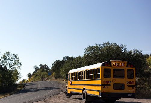 School Bus on Rural Road