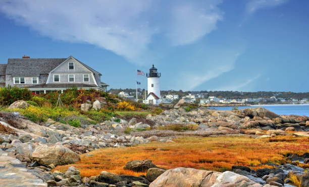 faro-gloucester massachusetts - cape ann foto e immagini stock