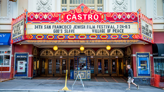 San Francisco, California, USA - August 2019: Castro Theatre building on Castro Street in San Francisco