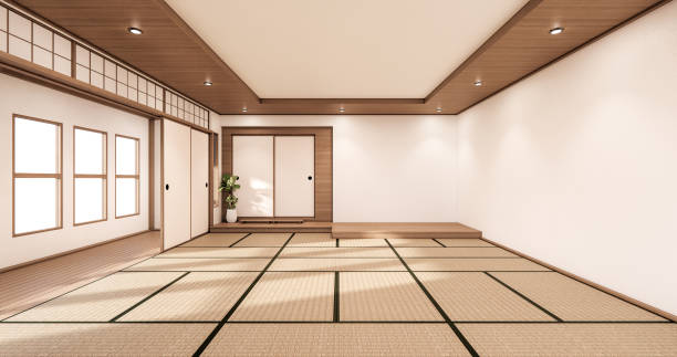 istock The interior design white modern living room asia style. 3d illustration, 3d rendering 1280057439