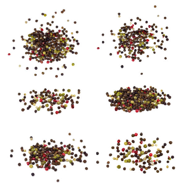 Istanbul, Turkey-November 5, 2024: Red, white and black peppercorns close-up background.