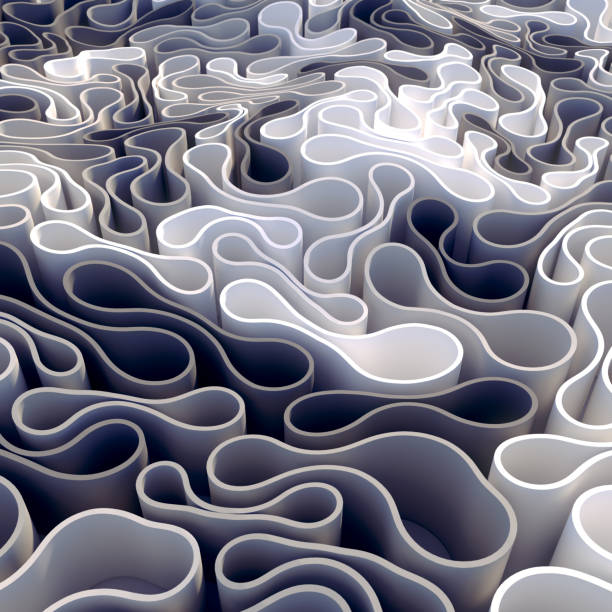 istock Abstract pattern of interaction flexible elastic organic shapes. 3d rendering 1280065599
