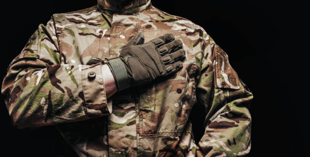 istock Soldier in multicam camouflage tunic. 1280071514