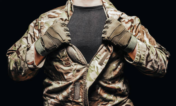 istock Soldier in multicam camouflage tunic. 1280071523