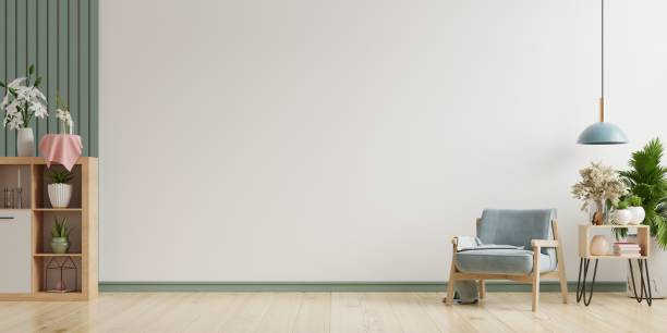 istock The interior has a armchair on empty white wall background. 1280081826