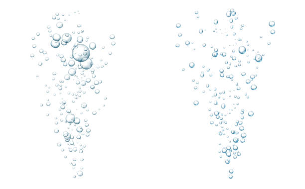 istock Blue fizzy bubbles. Sparkles underwater stream in water, sea, aquarium. Fizzy pop and effervescent drink. Abstract fresh soda bubbles. Vector illustration. 1280087529