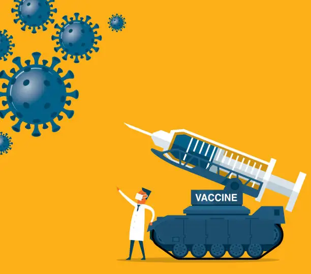 Vector illustration of Vaccine for new coronavirus