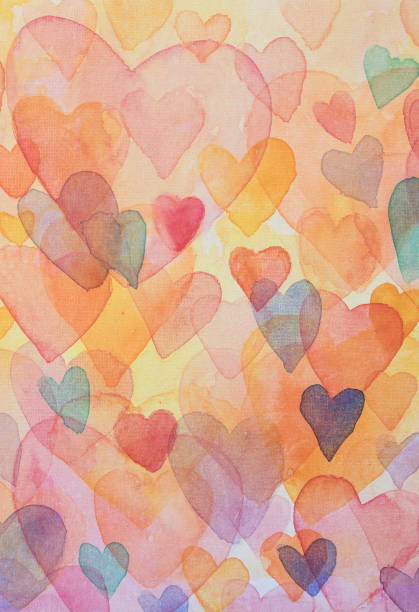 istock Many colorful hearts - watercolor painting 1280092734