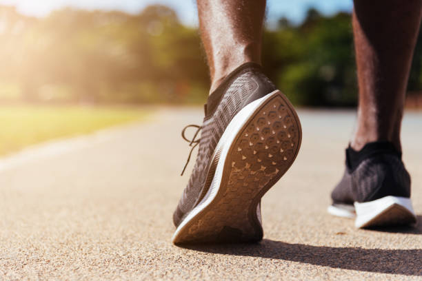 istock sport runner black man wear feet active ready to running training 1280095688