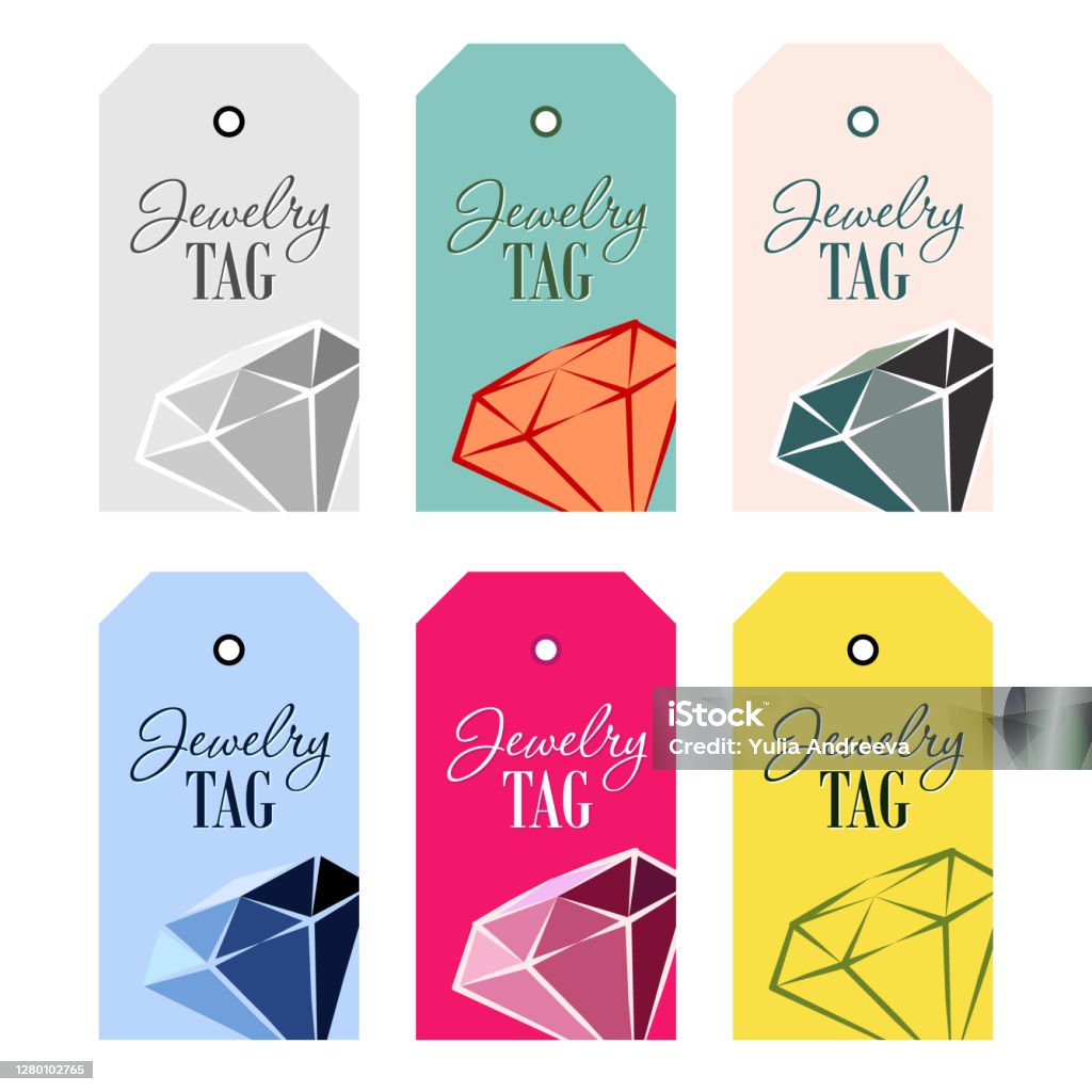 Crystal Lable Set Of Packaging Label With Hand Drawn Crystals Stock Illustration ...