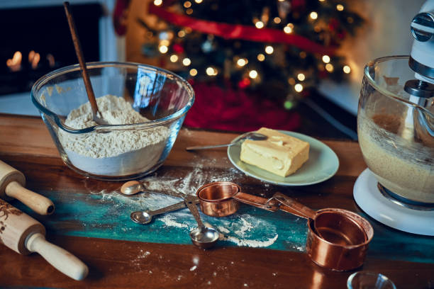 istock Preparing Christmas Cookies in Christmas Home Atmosphere 1280106949