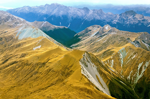 Yellow color mountain range during autumn season