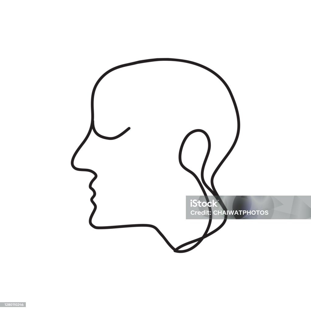 Vector Line Drawing Head Line Drawing Of Head Man Stock Illustration - Download Image Now ...