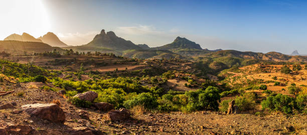 эфиопский ландшафт, эфиопия, африка пустыне - ethiopia стоковые фото и изображения