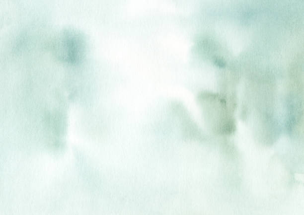 istock Watercolor abstract green and white texture. Hand painted clipart. 1280114231