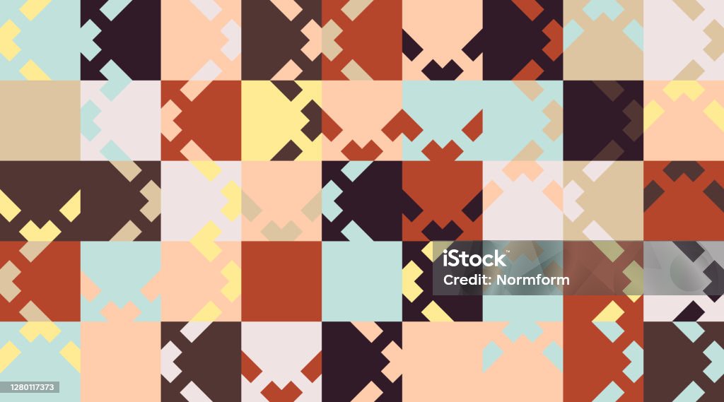 Horizontal Vector Pattern Background With Abstract Geometric Shapes And ...