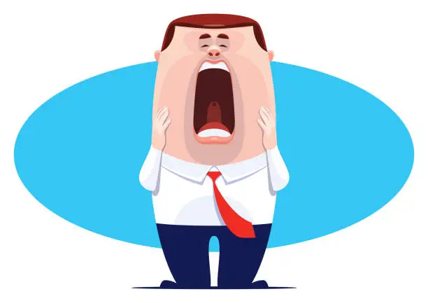 Vector illustration of businessman shocking and screaming