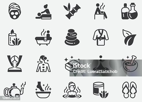 istock Massage and Spa Pixel Perfect Icons 1280124810