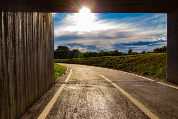 Pedestrian tunnel under the bridge