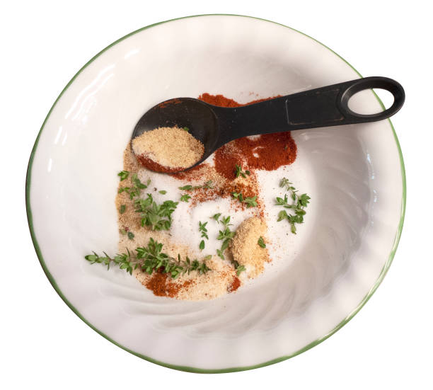 istock Spices in a bowl with measuring spoon, fresh and ground herbs 1280130270