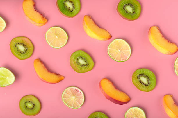 istock Food texture. Seamless pattern of fresh various fruits. 1280134639