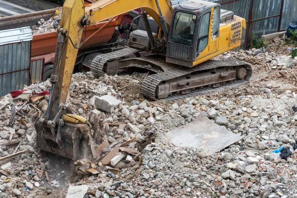 istock Yellow excavator is working on the construction site 1280134654