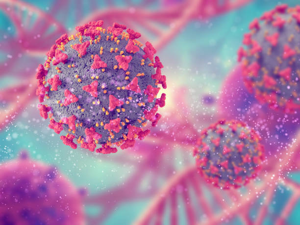 istock 3D medical background with Covid 19 virus cells 1280135058