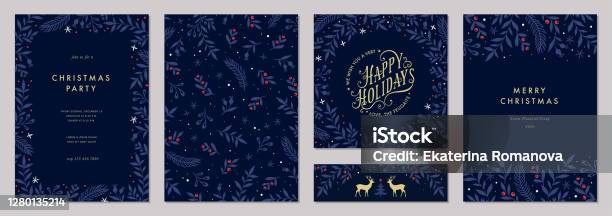 Universal Christmas Templates01 Stock Illustration - Download Image Now - Christmas, Holiday - Event, Christmas Card