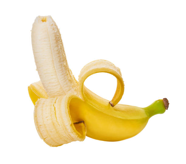 istock peeled banana on a white isolated background 1280137903