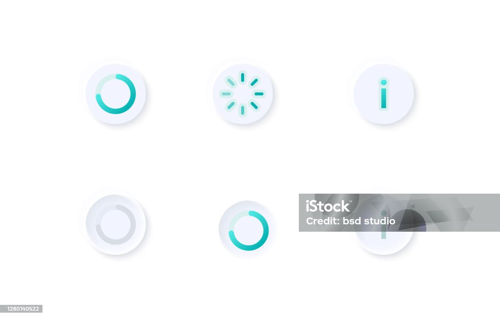 Round Status Ui Progress Circles Ui Elements Kit Stock Illustration - Download Image ...