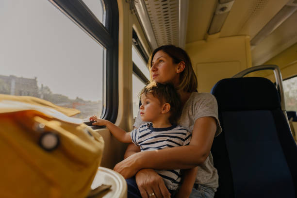 istock Train travel with a toddler 1280142261