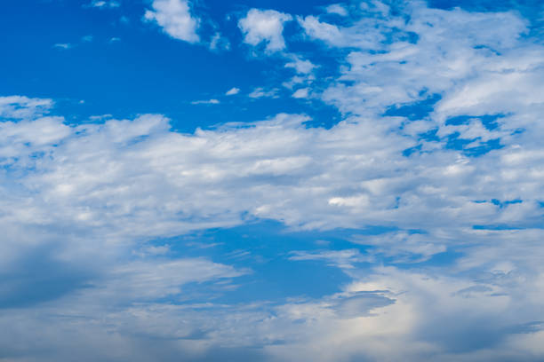 Shot of white clouds on blue sky.