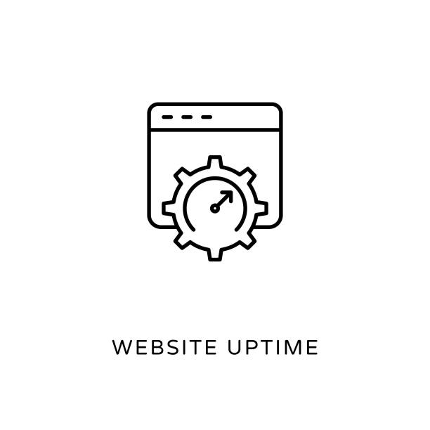 벡터의 웹 사이트 가동 시간 아이콘입니다. 로고 - uptime stock illustrations