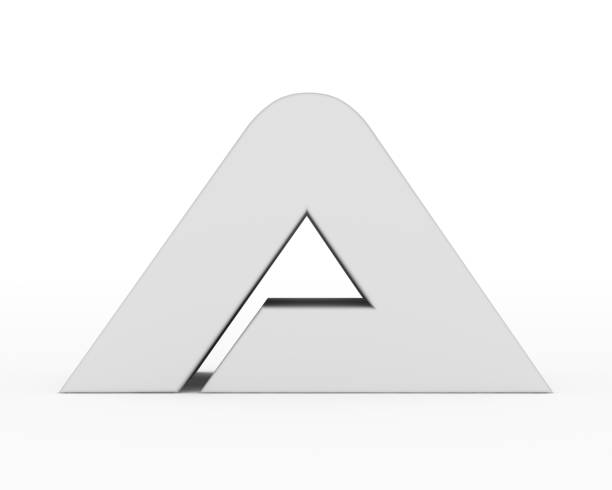 istock Letter A - white gray futuristic 3d font standing isolated on white background 1280146717