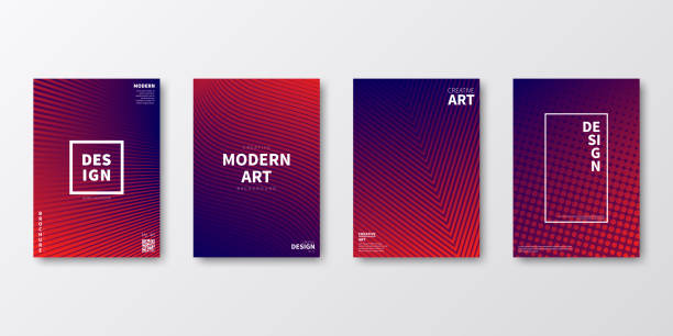 макет шаблона брошюры, дизайн красной обложки, годовой отчет о бизнесе, флаер, журнал - abstract red blue backgrounds stock illustrations