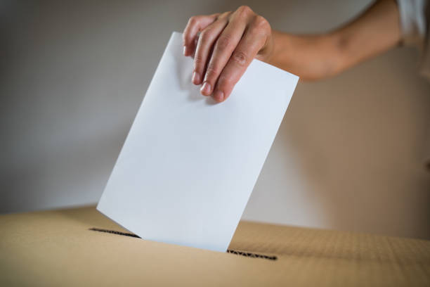 istock Conceptual image of a person voting during elections 1280159696