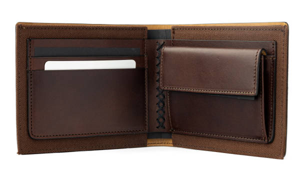 istock Brown shiny wallet isolated on white background 1280161748