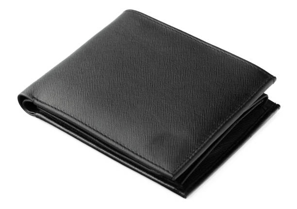istock Black leather men purse isolated on a white background 1280161836