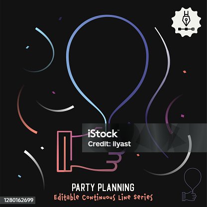 istock Party Planning Editable Line Illustration 1280162699