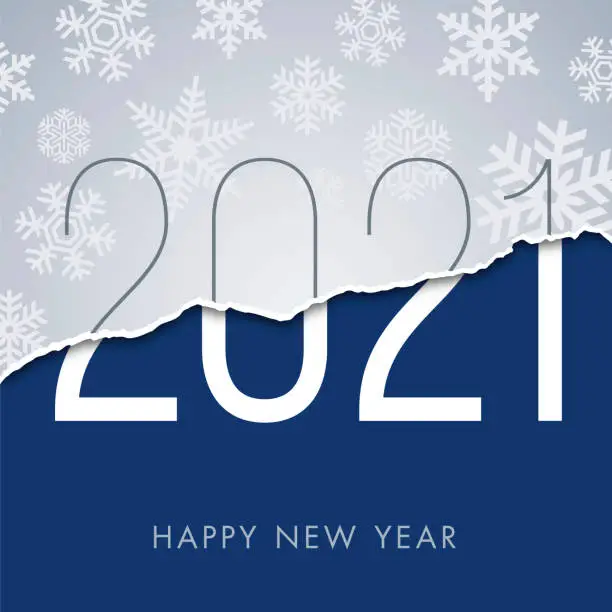 Vector illustration of 2021 - New Year Day greeting card.