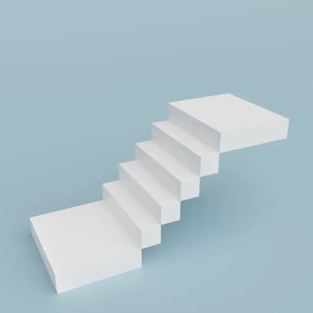 Abstract staircase. Stairs with steps, business concept. 3d rendering