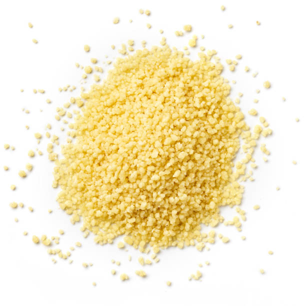 istock Heap of couscous isolated on white, from above 1280165262