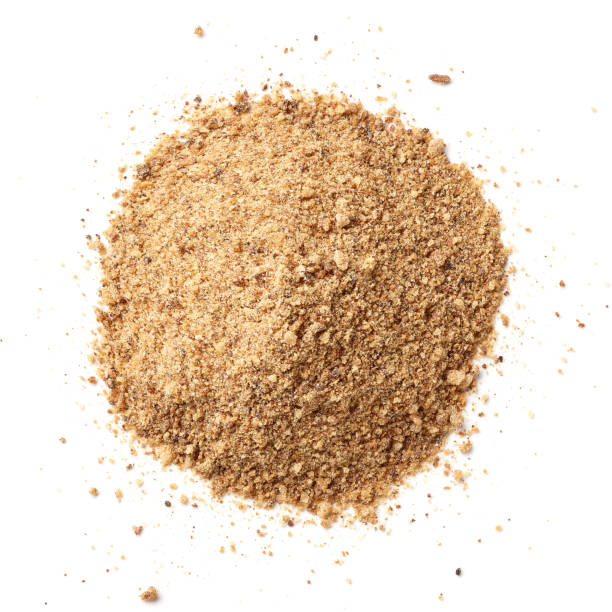 istock Heap of breadcrumbs isolated on white, from above 1280165285