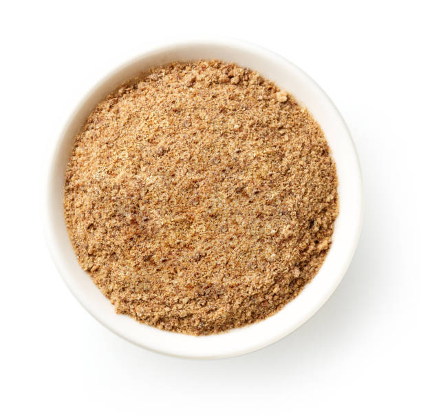 istock Bowl of breadcrumbs isolated on white, from above 1280165286