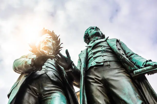 Goethe and Schiller monument was designed by Ernst Rietschel in 1857