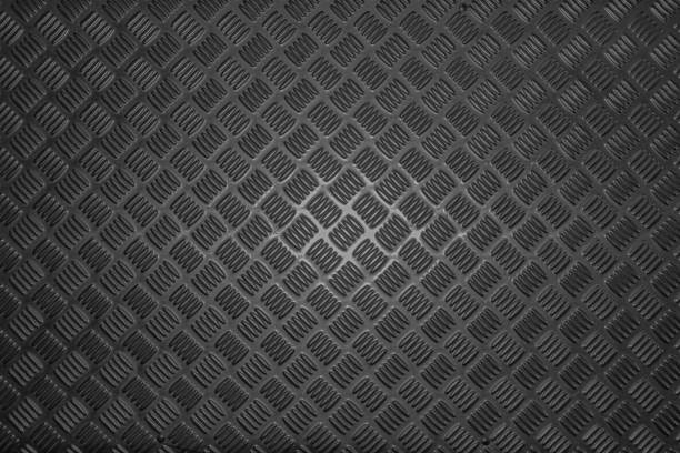 Black dark grey Checker Plate abstract floor metal stanless background stainless pattern surfac
