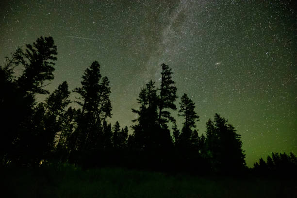 istock Milky Way, Stars and Aurora Lights Glowing during a Night Sky. 1280171241
