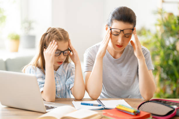 istock Girl doing homework or online education. 1280174798